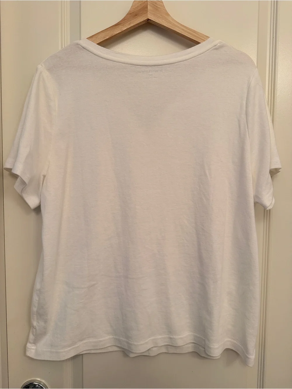 croft & barrow White Short-Sleeve Henley Tee with Button Placket